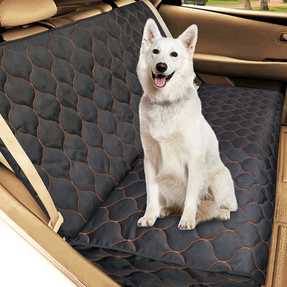 Dog Car Seat Cover Waterproof Pet Bench Seat Cover Nonslip and Heavy Duty Pet Car Seat Cover for Dogs with Universal Size Fits Cars, Trucks and Suvs (60" W X 51" L, Black)