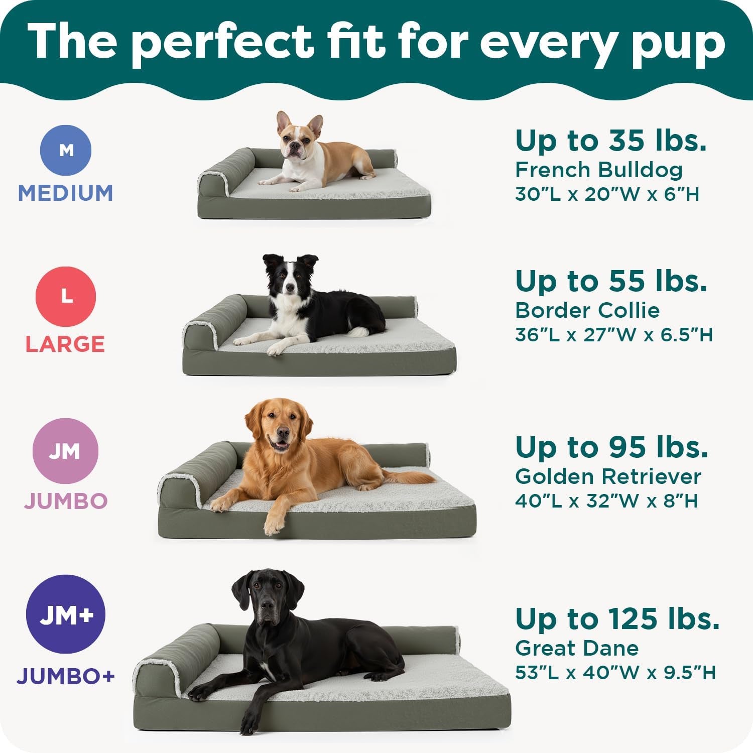 Orthopedic, Cooling Gel, and Memory Foam Pet Beds for Small, Medium, and Large Dogs and Cats - Luxe Perfect Comfort Sofa Dog Bed, Performance Linen Sofa Dog Bed, and More