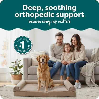 Orthopedic, Cooling Gel, and Memory Foam Pet Beds for Small, Medium, and Large Dogs and Cats - Luxe Perfect Comfort Sofa Dog Bed, Performance Linen Sofa Dog Bed, and More